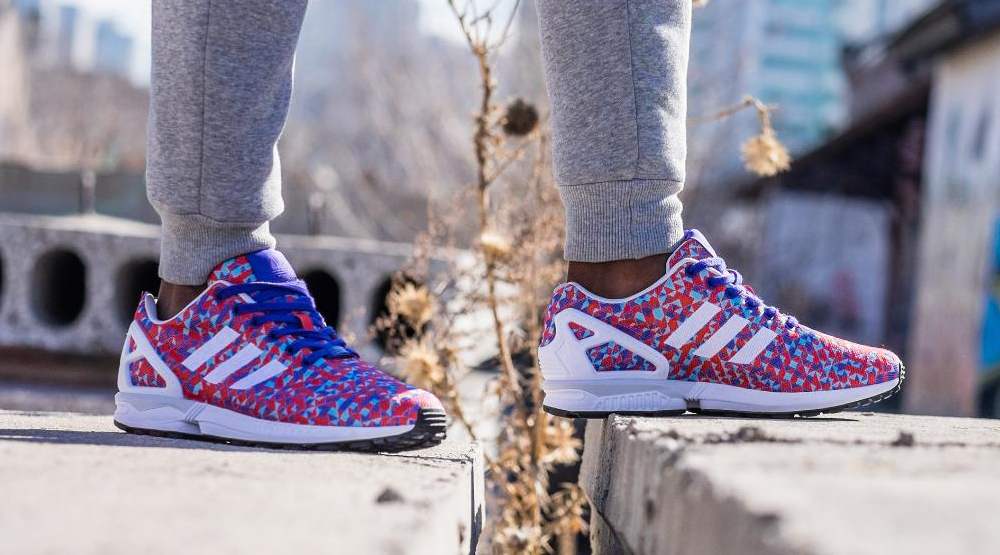 Adidas Zx Flux Multicolor Prism Rainbow Running Shoes New Arrival Womens