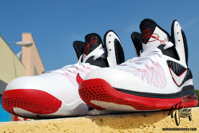 Lebron 9 white black red online