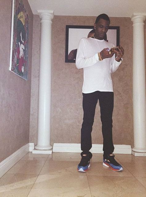 Soulja Boy wearing adidas by Raf Simons Ozweego 2