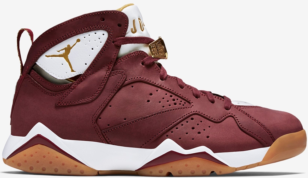 brown and red jordans