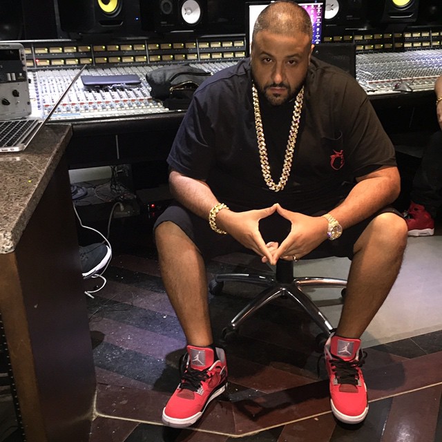 DJ Khaled wearing Air Jordan IV 4 Toro