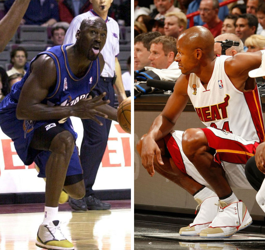 Michael Jordan & Ray Allen wearing Air Jordan XVI