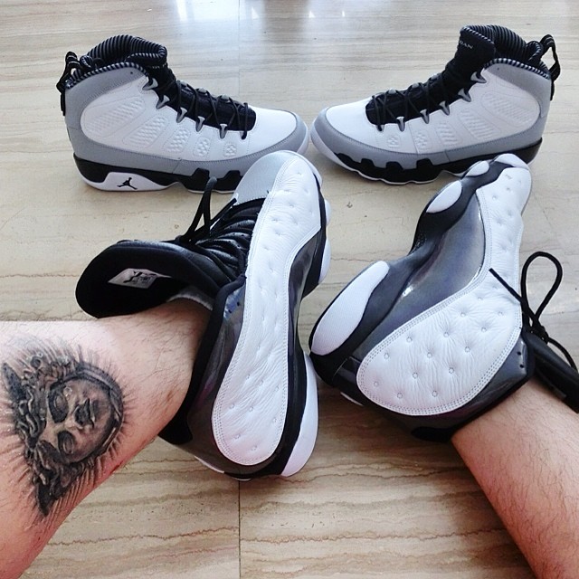 jordan 13 barons on feet