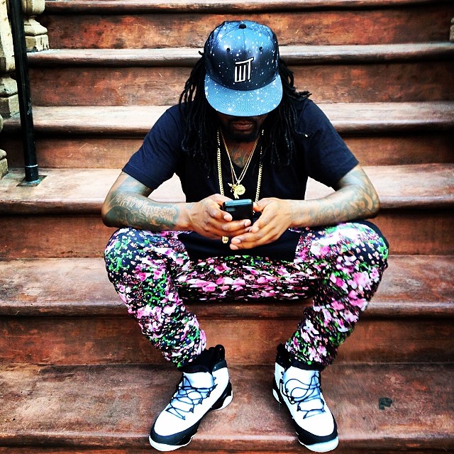 Wale wearing Air Jordan IX 9 Retro White/Black