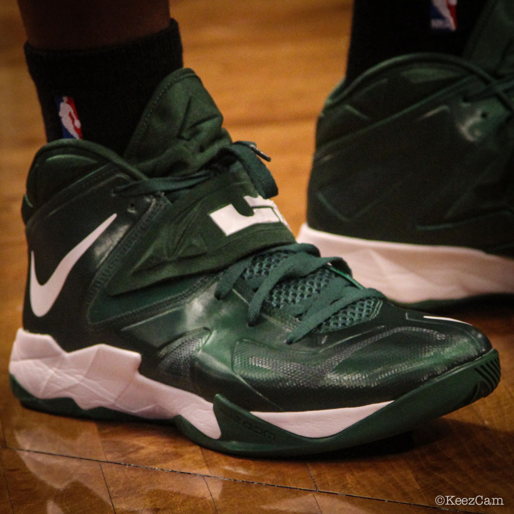 Brandon Bass wearing Nike Zoom Soldier VII 7 Green