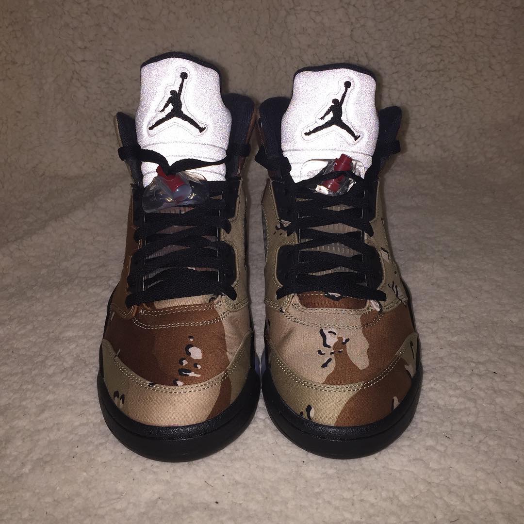 jordan 5 supreme camo on feet