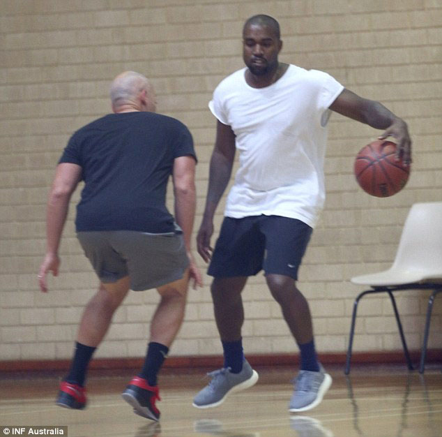 Kanye West Hoops in adidas Pure Boost 