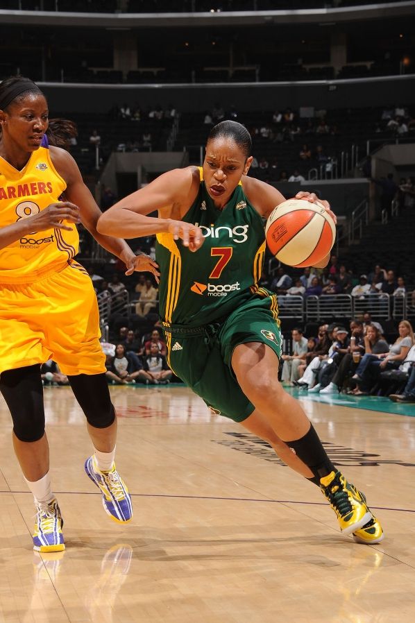 Tina Thompson wearing Nike Zoom Hyperdunk 2011 PE