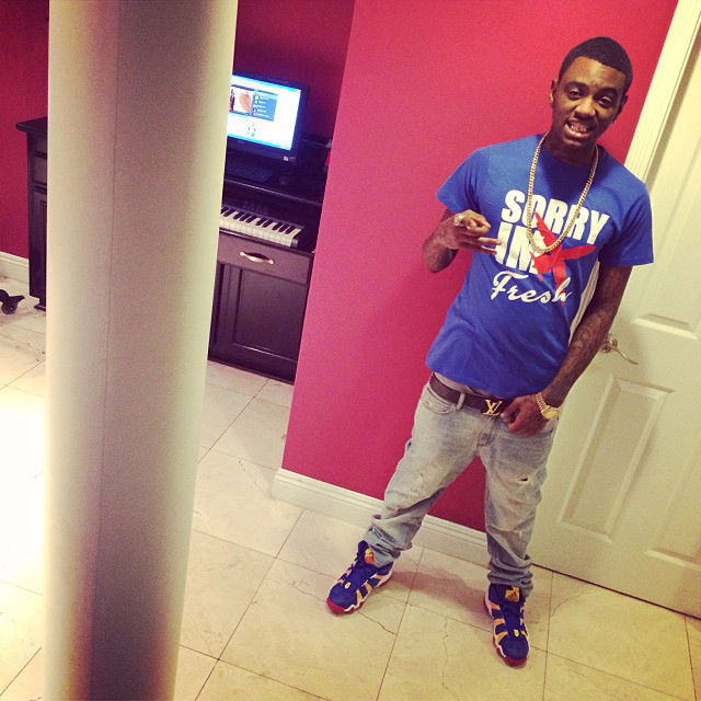 Soulja Boy wearing adidas Crazy 8 Jrue Holiday