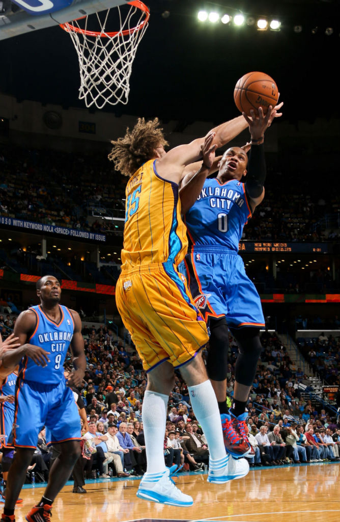 Robin Lopez wearing adidas Crazy Shadow White Teal