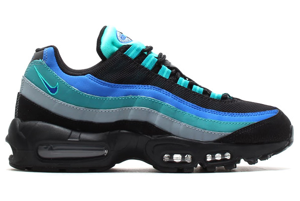 black and baby blue air max 95