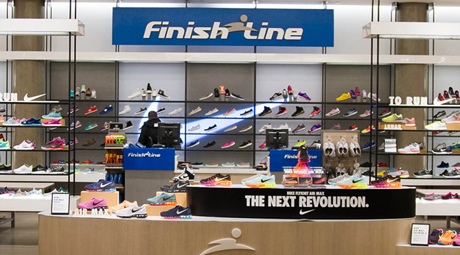 tour of finish line with nike store inside