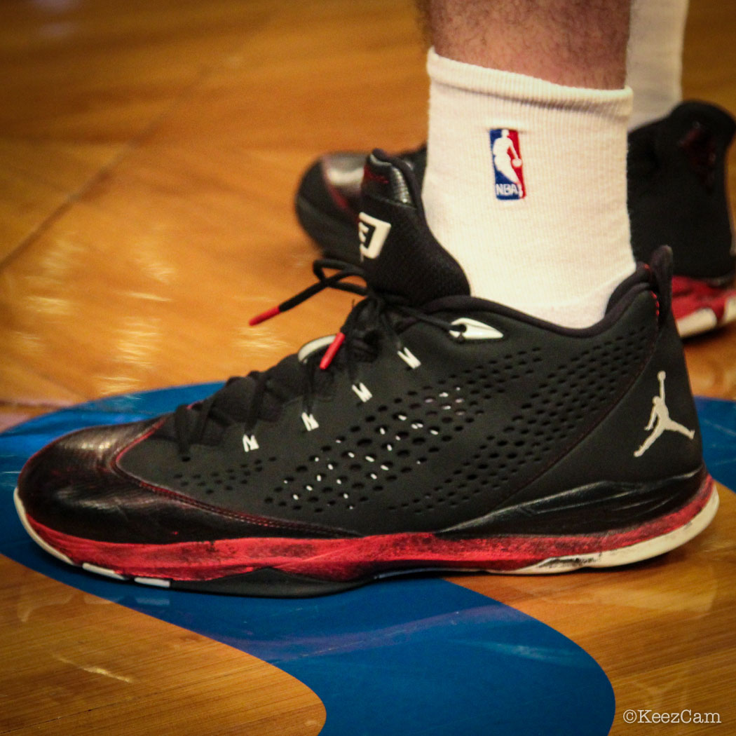 Sole Watch // Up Close At Barclays for Nets vs Cavs - Tornike Shengelia wearing Jordan CP3.7