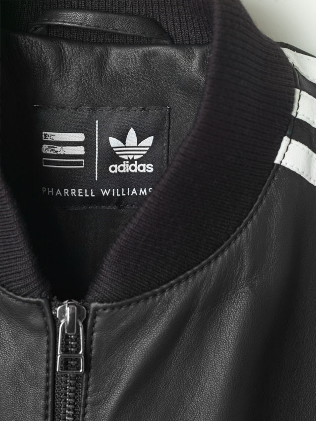 adidas Originals=Pharrell Williams Icon's Napa Leather Jacket Black (3)