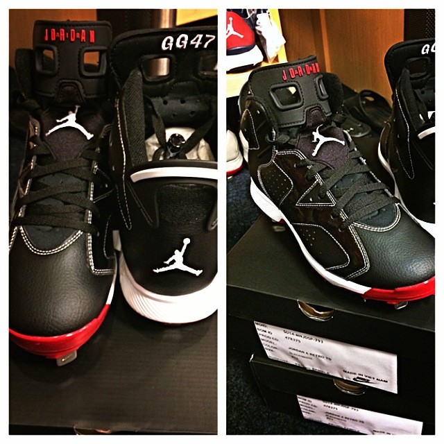 Gio Gonzalez Air Jordan VI 6 PE Cleats (2)