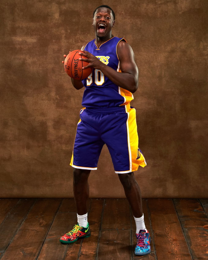 Julius Randle wearing Nike Kobe VIII 8 What The