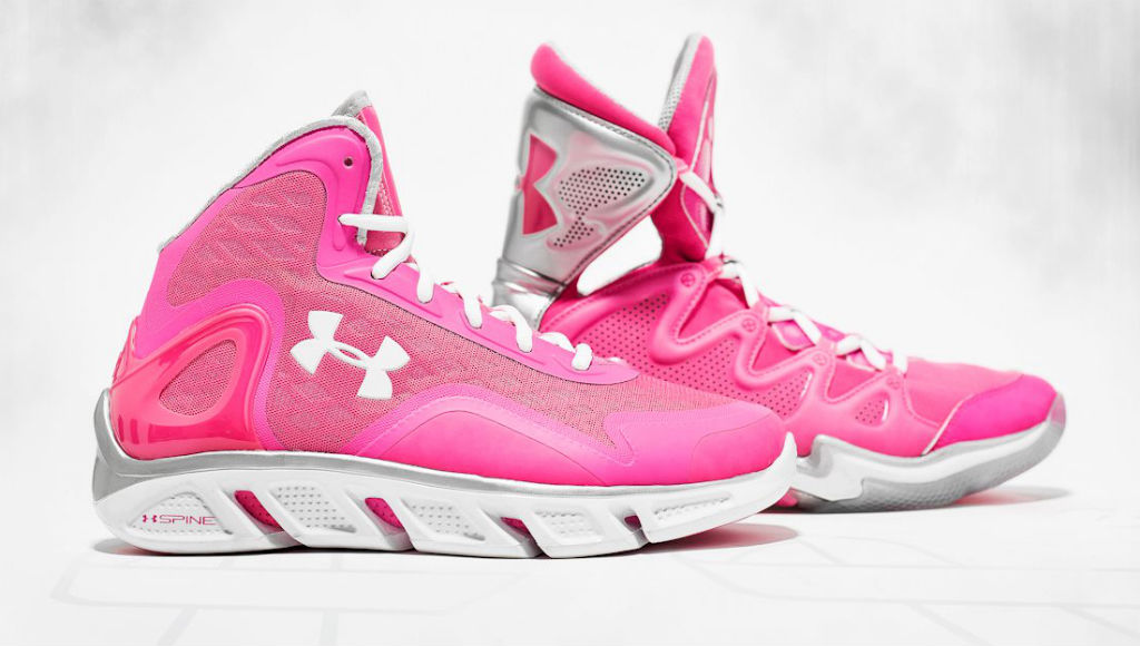 pink under armour basketball shoes