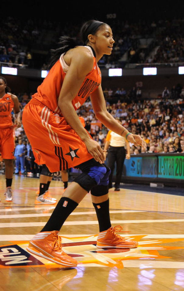 Candace Parker wearing adidas adizero Crazy Light 3 Orange