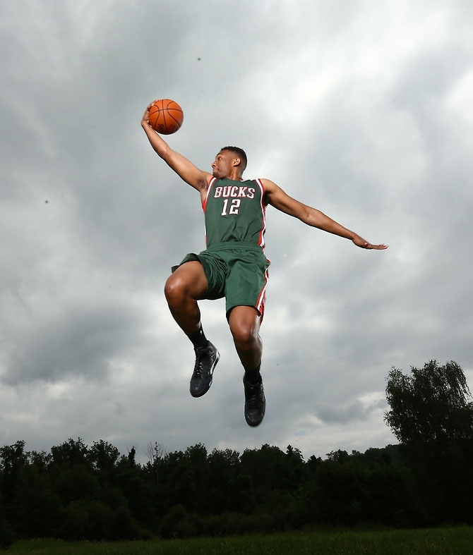 Jabari Parker wearing Air Jordan 3Lab5 Metallic