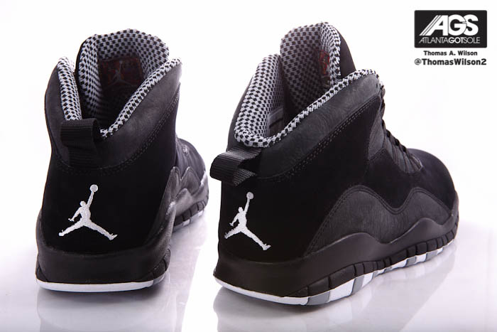 black and white jordan tens