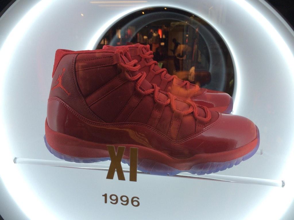 All-Red Air Jordan Collection On Display At Nike Chicago | Complex