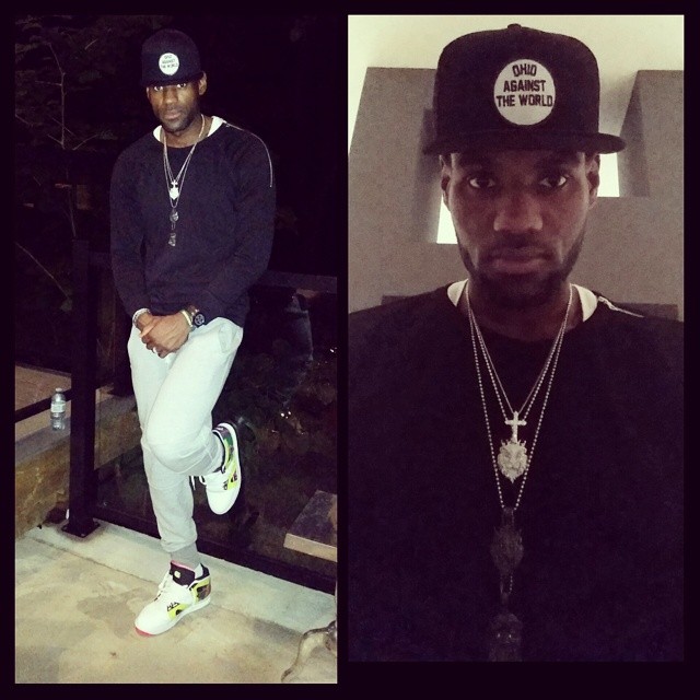 LeBron James wearing Nike Air Tech Challenge Hybrid