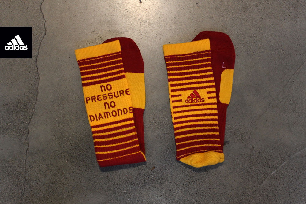 adidas Robert Griffin III RG3 Team Speed Crew Socks No Pressure No Diamonds Cardinal Collegiate Gold Q31314