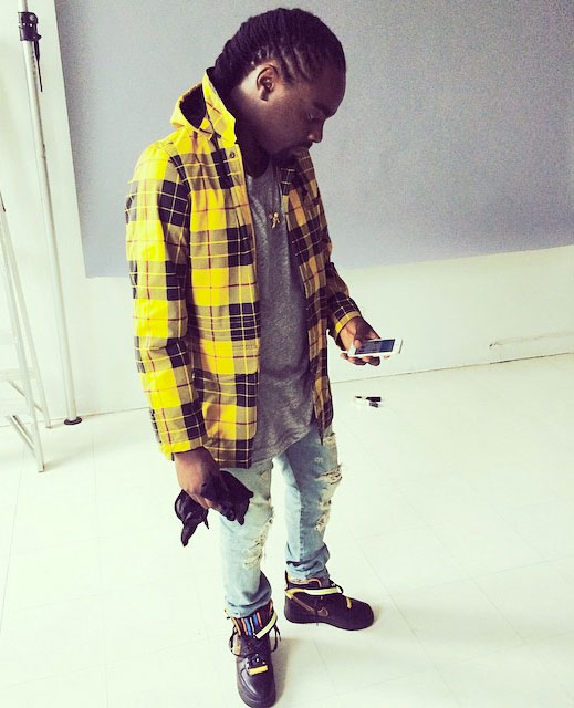 Wale wearing Nike Air Force 1 High RT Black