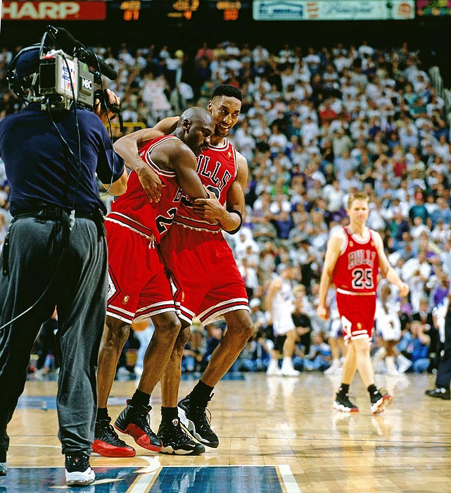 Michael Jordan wearing Playoff Nike Air Jordan 12 (XII) retrospective 