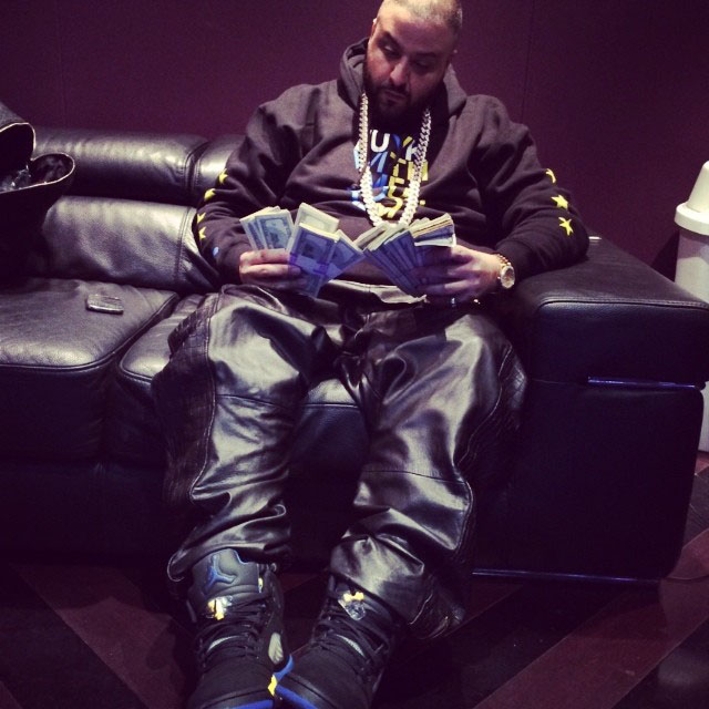 DJ Khaled wearing Air Jordan 5 Shanghai