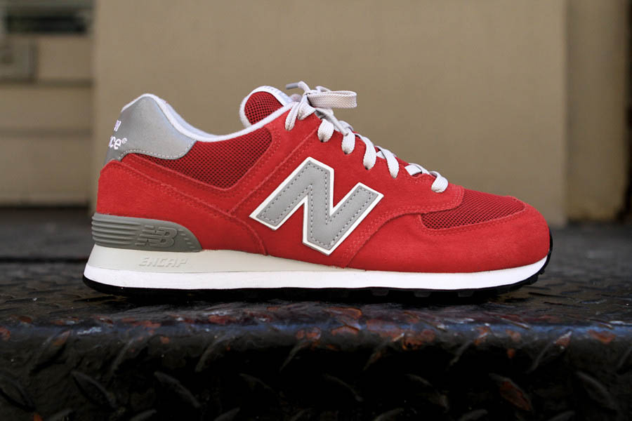 new balance 574 red grey