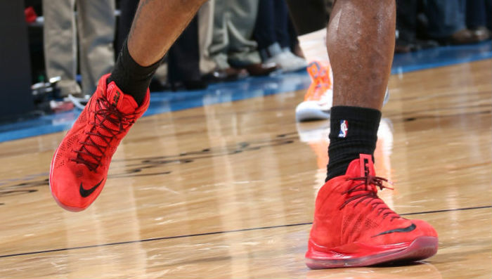 LeBron James Wears Red Suede Nike LeBron X | Complex