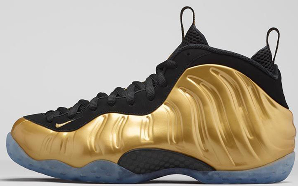 black and gold foamposite grade school