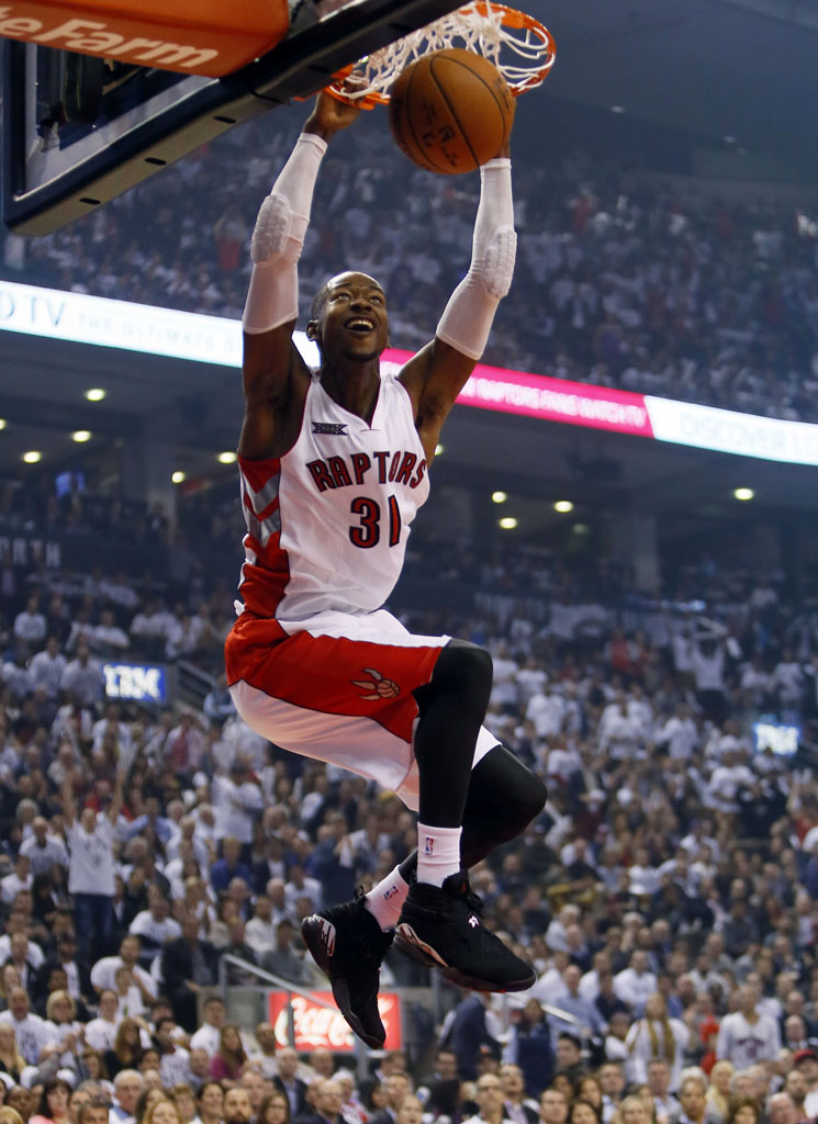 Terrence Ross wearing the 'Playoff' Air Jordan VIII 8