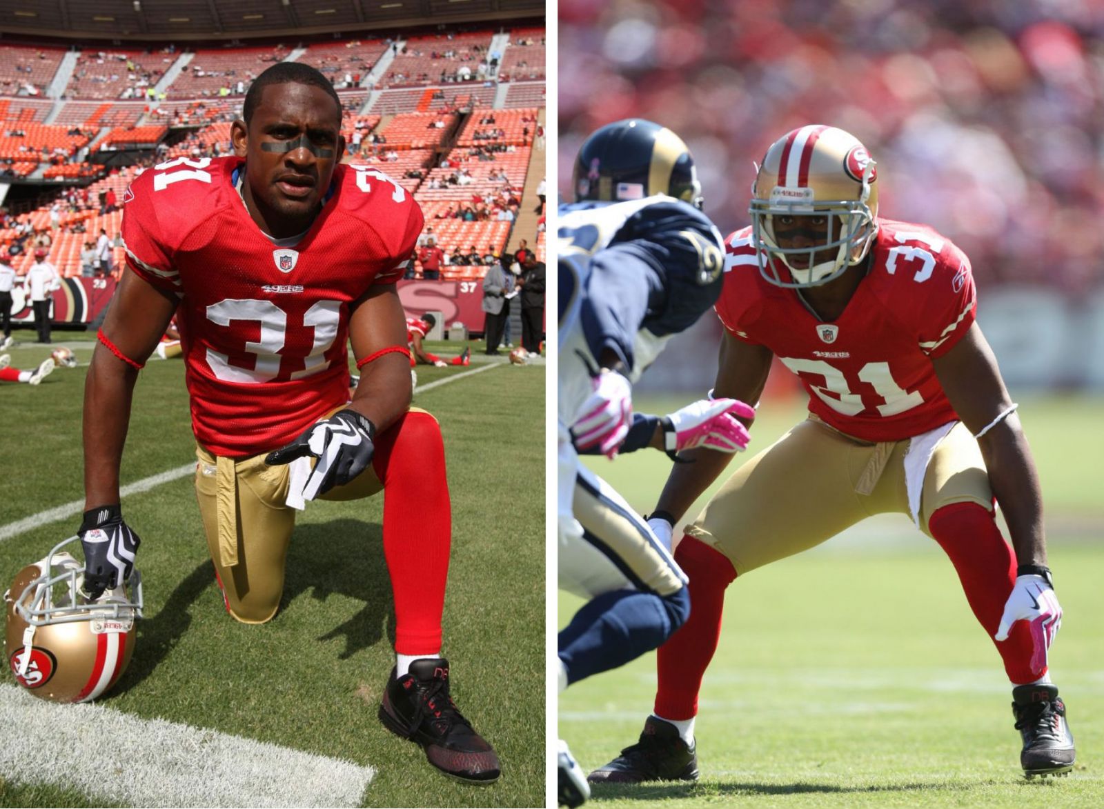 Dre Bly Wearing Air Jordan III 3 49ers PE Cleats (9)