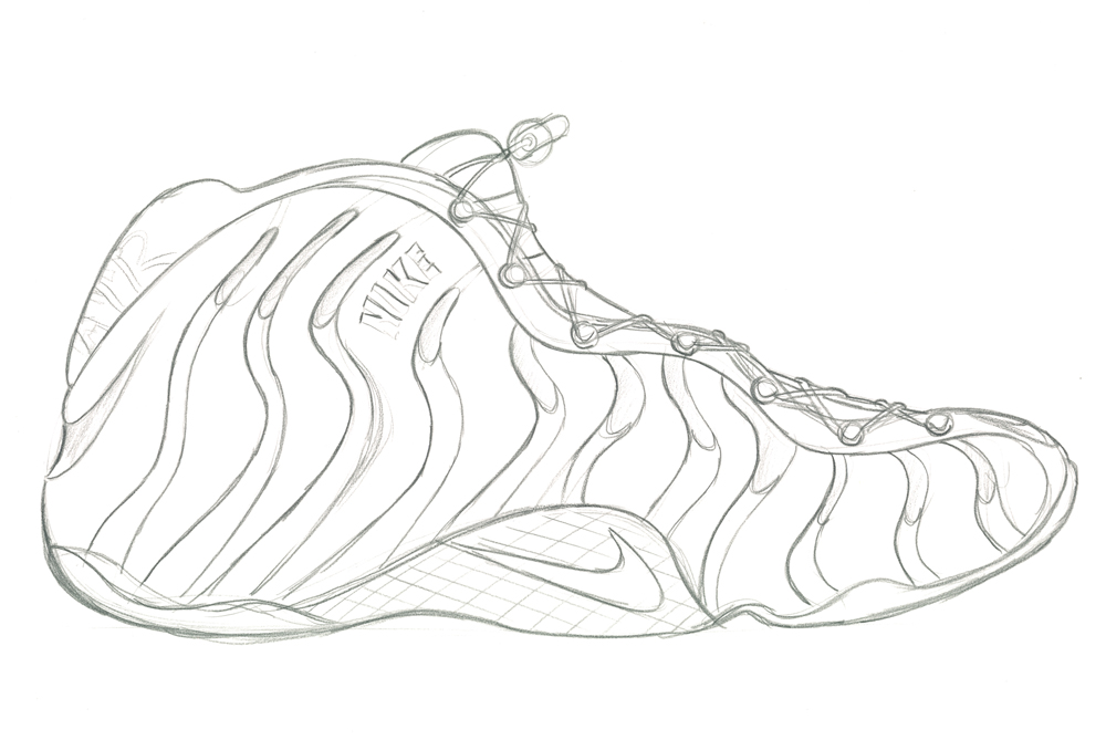 Nike 2025 foamposite drawing