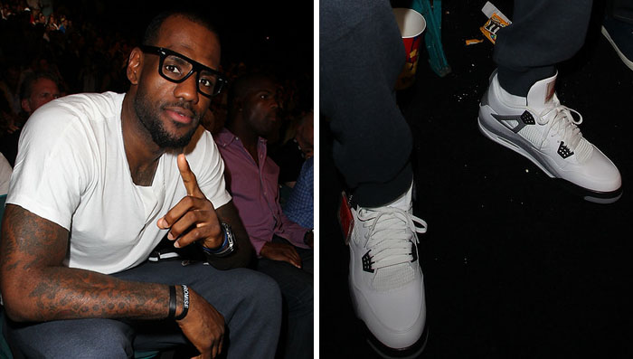 lebron james wearing jordans