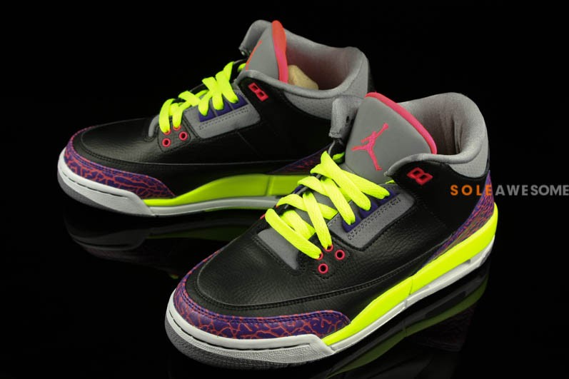 Air Jordan 3 Retro GS - Black/Purple 