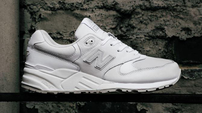 all white new balance sneakers