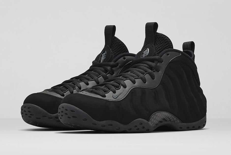 nike air foamposite one black suede