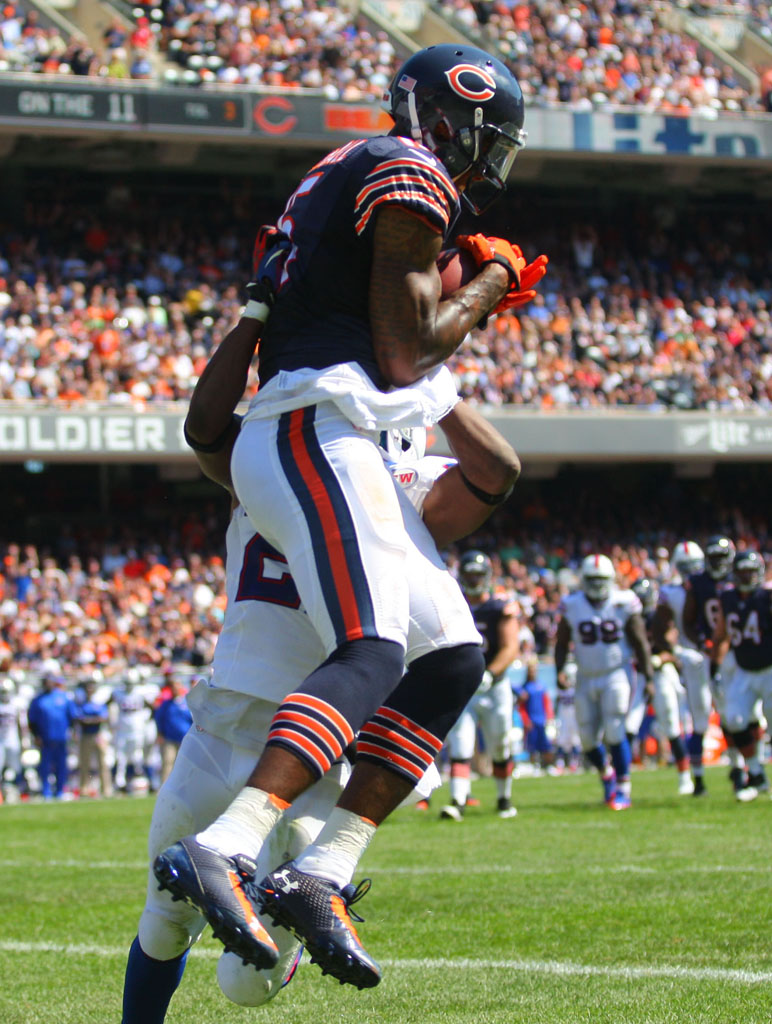 Brandon Marshall wearing Under Armour Nitro Icon Low MC Bears