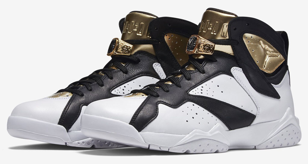 black and gold jordan 7 for sale