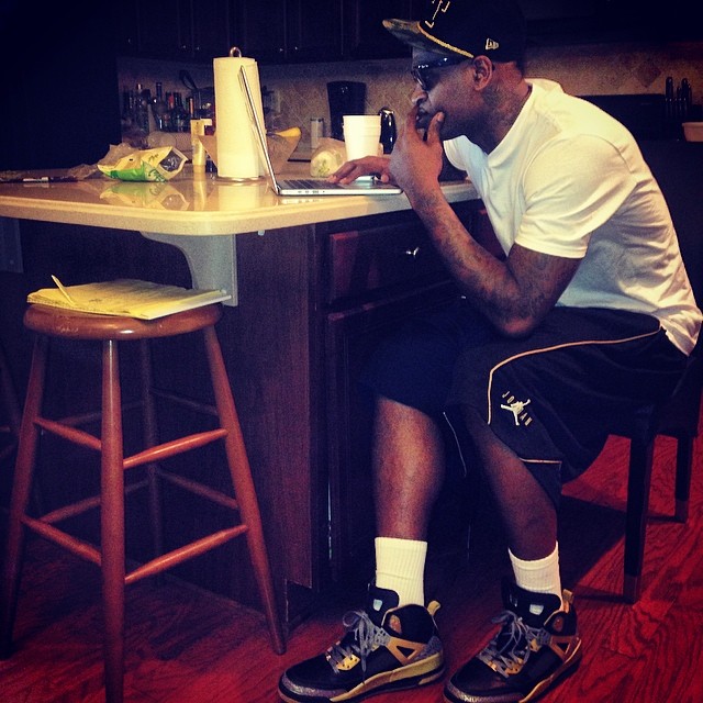 Stephen Jackson wearing Jordan Spizike iD