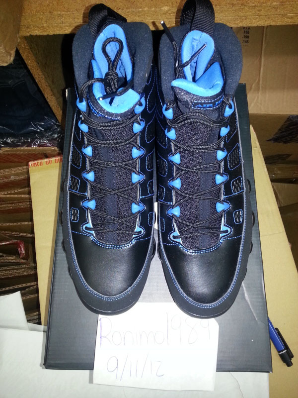 Air Jordan Retro IX 9 Black/Photo Blue - Black Sole Error (3)