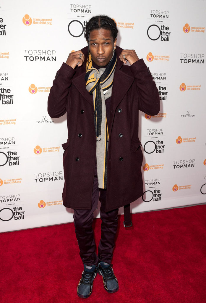 A$AP Rocky wearing Raf Simons x adidas Ozweego