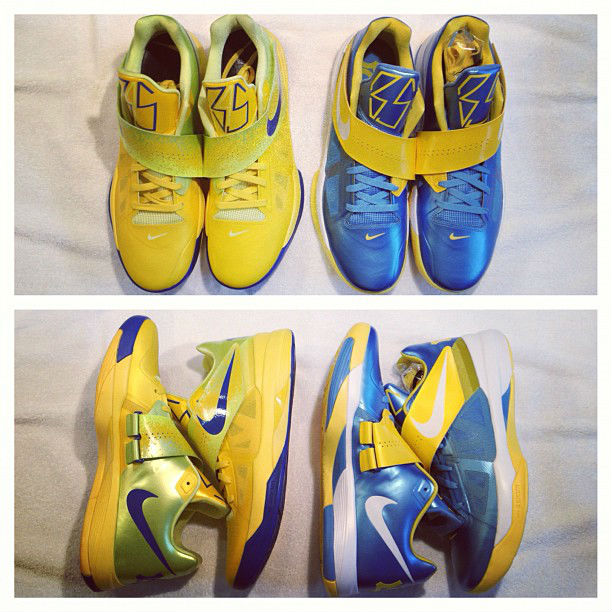 Nike Zoom KD IV 4 Yellow Blue White