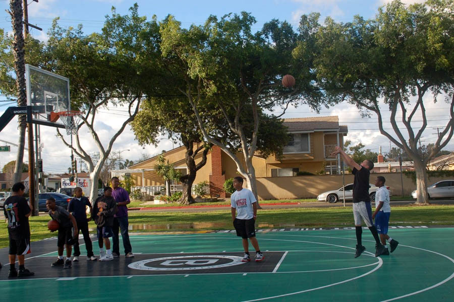 Kids Enjoying Brandon Jennings' Refurbished Rowley Park Basketball Court