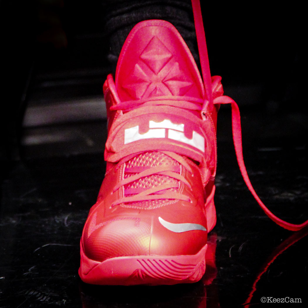 Sole Watch // Up Close At Barclays for Nets vs Heat - LeBron James wearing Nike Zoom Soldier 7 PE (2)