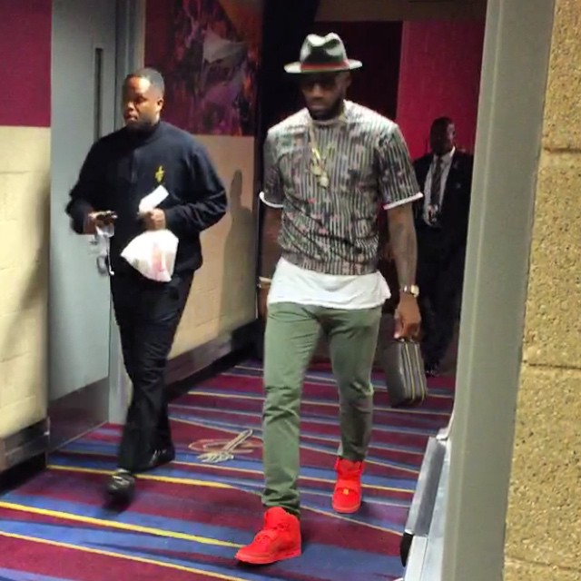 LeBron James Wore 'Red October' Yeezys 