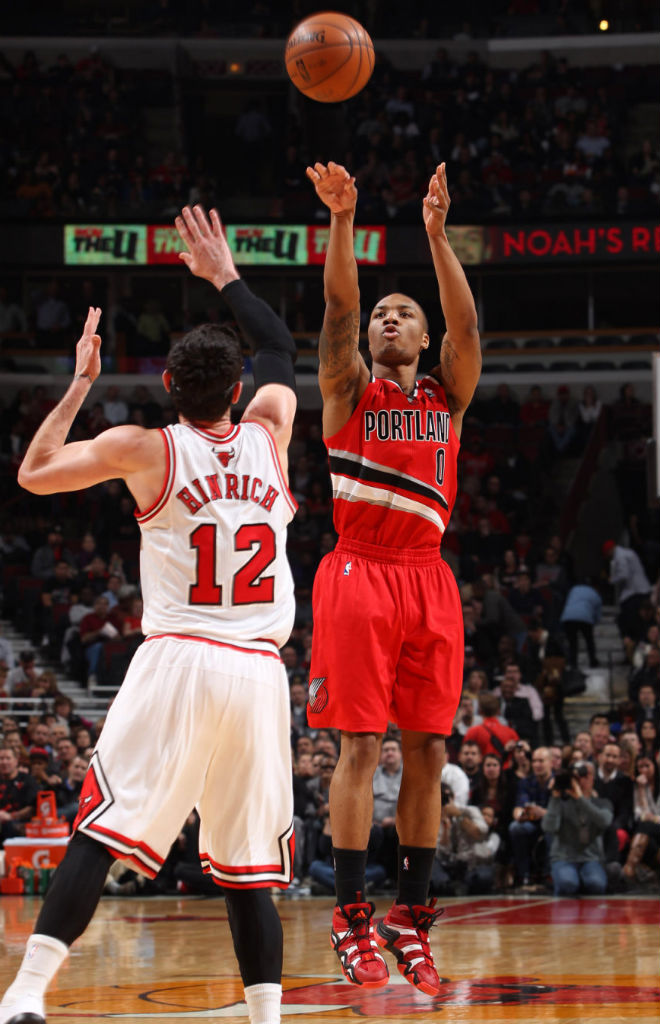 Damian Lillard wearing adidas Crazy 8